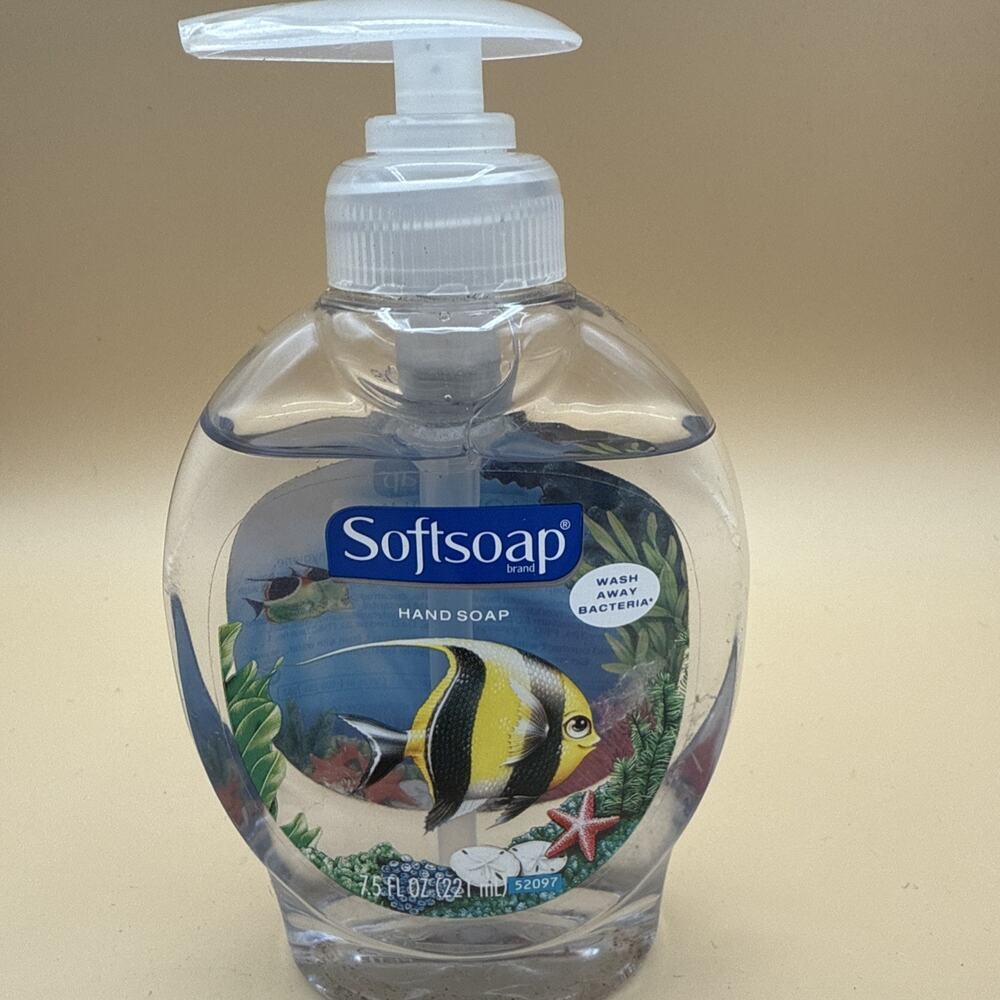 Softsoap RARE Aquarium Hand Soap Dispenser NOS Yellow/Black Tropical Fish 32363